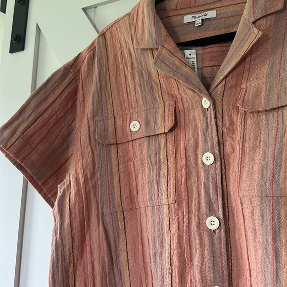 Madewell Stripe stretch cotton and linen button up - Picture 6 of 9